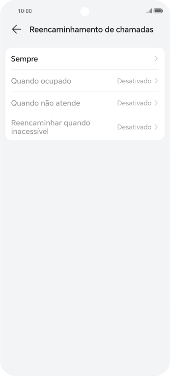 Prima o tipo de desvio pretendido.