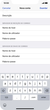 Prima Nome de utilizador e introduza o nome de utilizador no servidor de envio do seu fornecedor de e-mail.