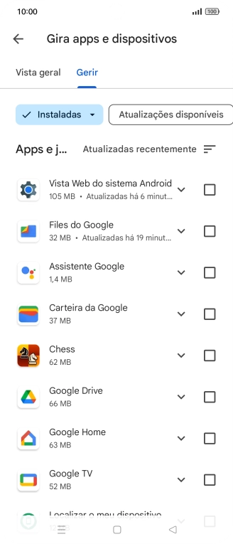 Prima a app pretendida.
