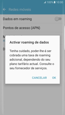 Se ativar a função, prima OK.