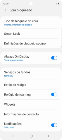 Prima Tipo de bloqueio do ecrã e introduza o código adicional de bloqueio do telefone que criou anteriormente.