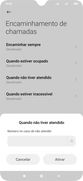 Introduza 123 e prima Ativar.