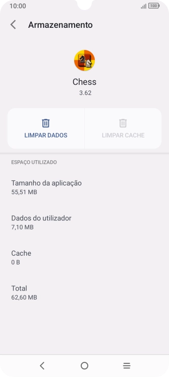 Prima a tecla de início para terminar e voltar ao ecrã inicial.