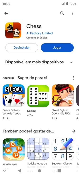 Prima a tecla de início para terminar e voltar ao ecrã inicial.