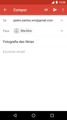 Prima o campo de escrita e escreva o texto do e-mail.