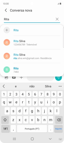 Prima o contacto pretendido.