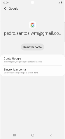 Prima Sincronizar conta.
