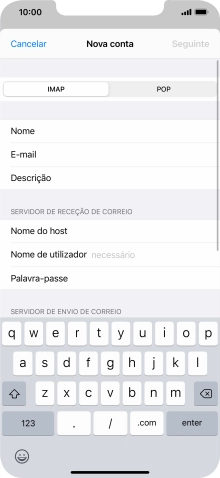 Prima Nome de utilizador e introduza o nome de utilizador da sua conta de e-mail.