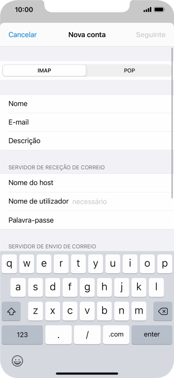 Prima Nome de utilizador e introduza o nome de utilizador da sua conta de e-mail.