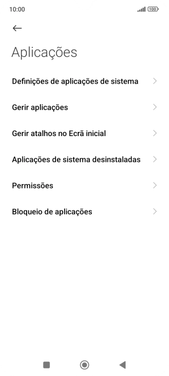 Prima Gerir aplicações.