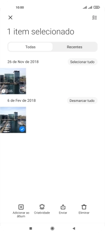 Prima o ícone para selecionar todos.