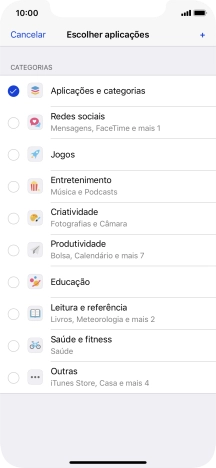 Prima as categorias pretendidas.