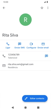 Prima o número de telefone pretendido.