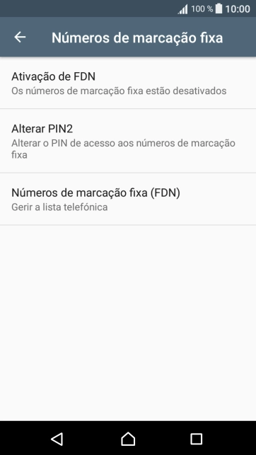 Prima Ativação de FDN para ativar a marcação permitida.