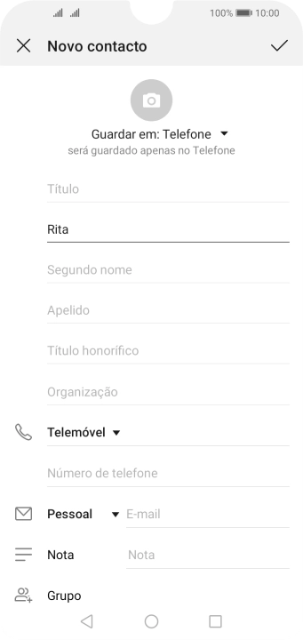 Prima Apelido, e introduza o apelido pretendido.