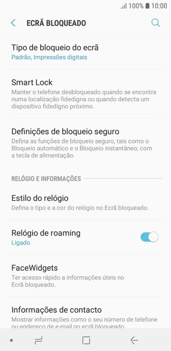Prima Tipo de bloqueio do ecrã e introduza o código adicional de bloqueio do telefone que criou anteriormente.