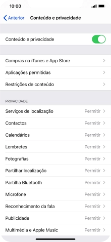Prima a seta para a esquerda.