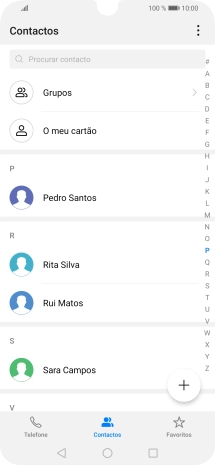Prima o ícone de novo contacto.