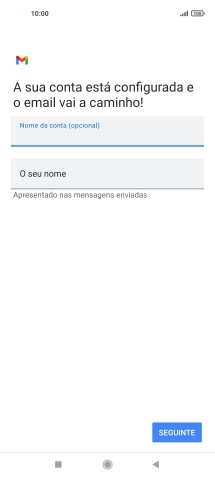Prima O seu nome e introduza o nome do remetente pretendido.