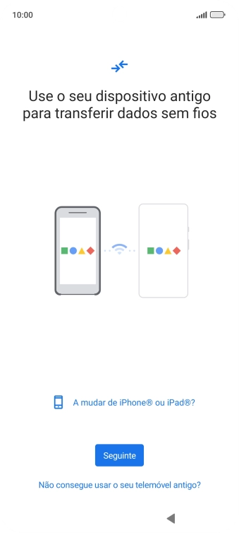 Siga as indicações no ecrã para transferir conteúdo de outro telefone.