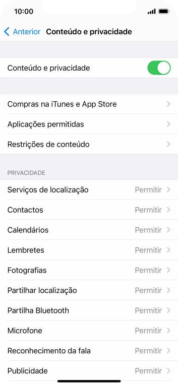 Prima a seta para a esquerda.