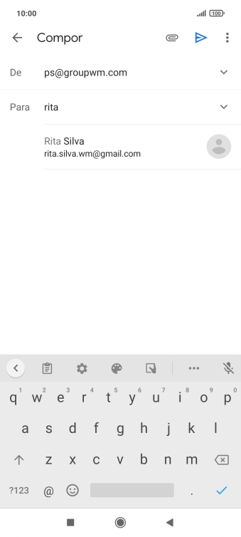 Prima o contacto pretendido.