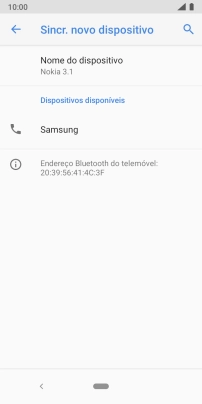 Prima o dispositivo Bluetooth pretendido e siga as indicações no ecrã para emparelhar o dispositivo pretendido com o telefone.
