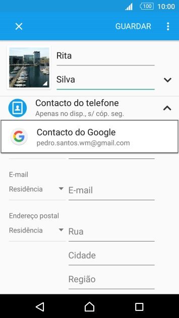 Prima Contacto do telefone.