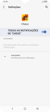 Prima o indicador sob o nome da app para ativar ou desativar a função.