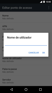 Introduza vodafone e prima OK.