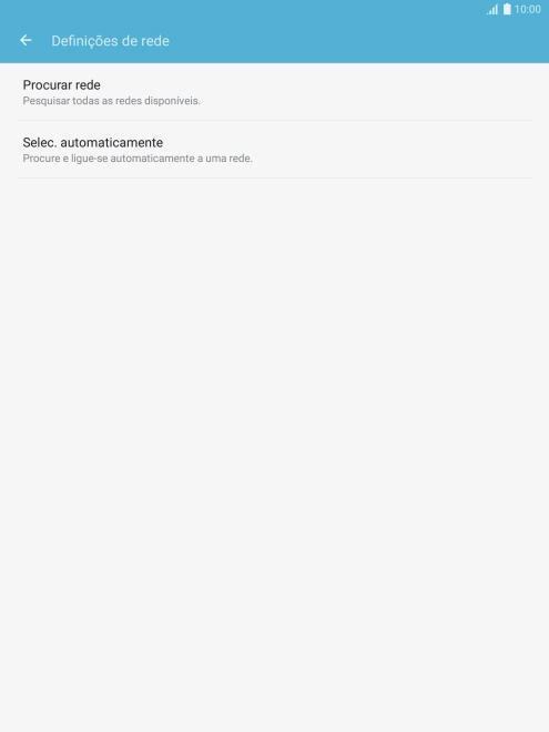 Prima Procurar rede e aguarde enquanto o tablet procura as redes.