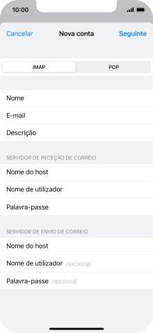 Prima Nome de utilizador e introduza o nome de utilizador da sua conta de e-mail.