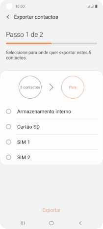 Prima o cartão SIM pretendido.