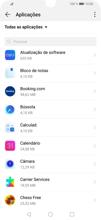 Prima a app pretendida.