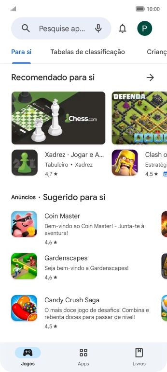 Prima a caixa de pesquisa.