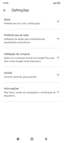 Prima Preferências de rede.