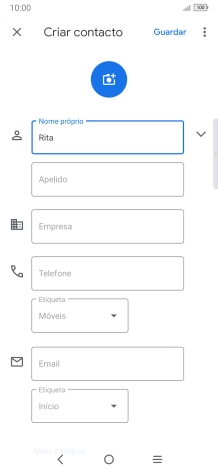 Prima Apelido e introduza o apelido.