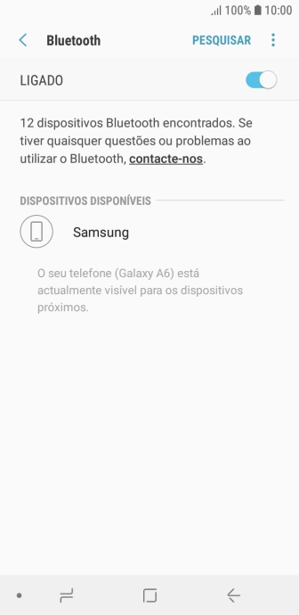 Prima o dispositivo Bluetooth pretendido e siga as indicações no ecrã para emparelhar o dispositivo pretendido com o telefone.