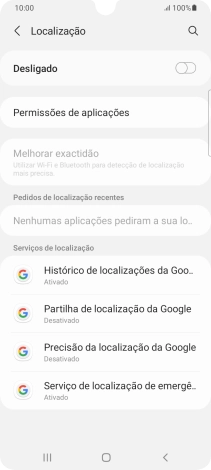 Prima o indicador para ativar ou desativar a função.