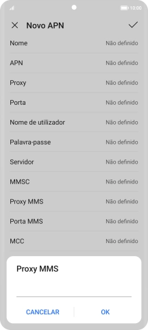 Introduza iproxy.vodafone.pt e prima OK.