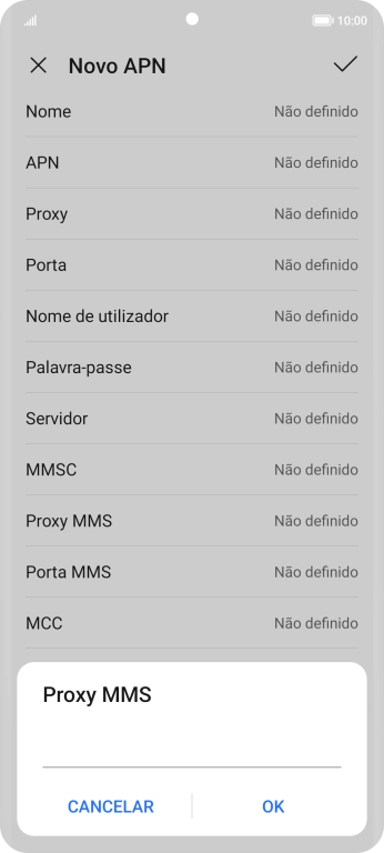 Introduza iproxy.vodafone.pt e prima OK.