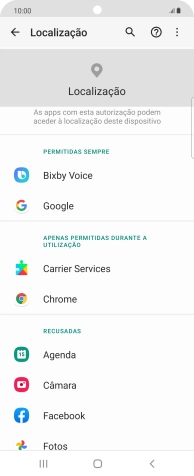 Prima a app pretendida.