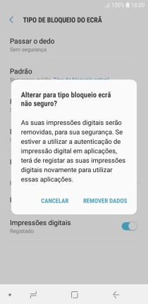 Prima REMOVER DADOS.