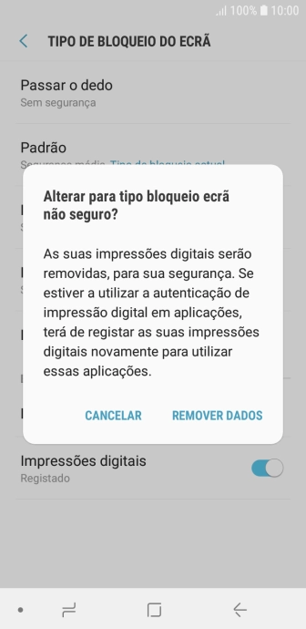 Prima REMOVER DADOS.