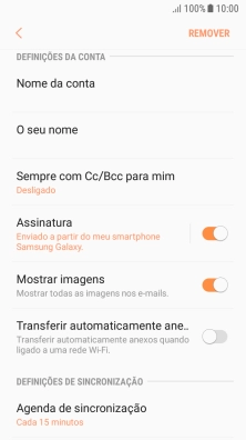 Prima Agenda de sincronização.