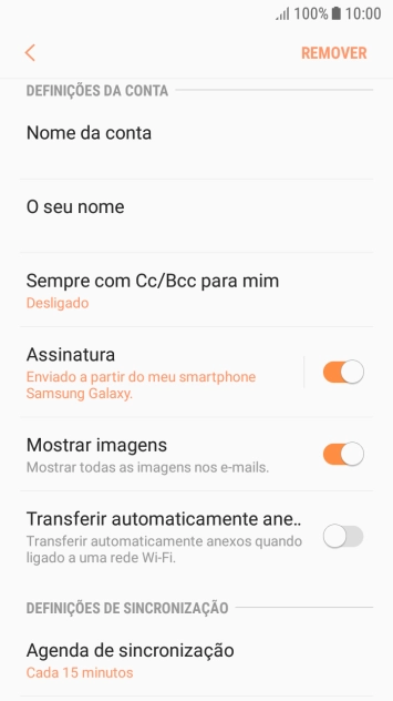Prima Agenda de sincronização.