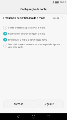 Se o ecrã mostrar esta imagem, a sua conta foi identificada e configurada automaticamente. Siga as indicações no ecrã para introduzir informações adicionais e concluir a configuração.