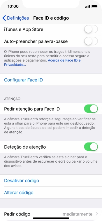 Prima Desativar código , e introduza o código de bloqueio.