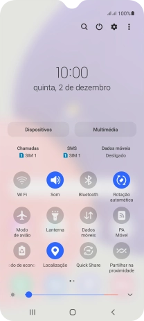 Prima o ícone de dados móveis para ativar ou desativar a função.