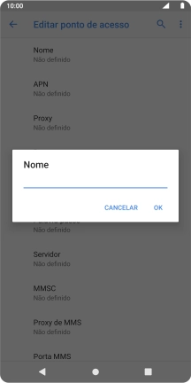 Introduza Vodafone Internet e prima OK.